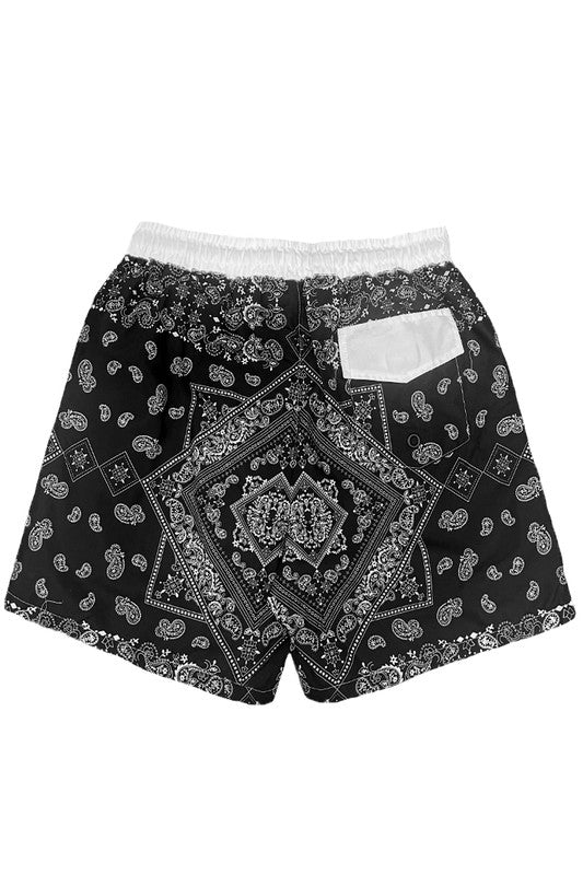 Paisley Bandana Print Swim Shorts