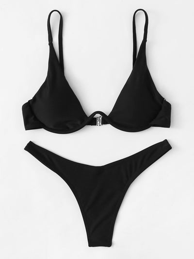 Swim Vcay High Cut Underwire Bikini Swimsuit