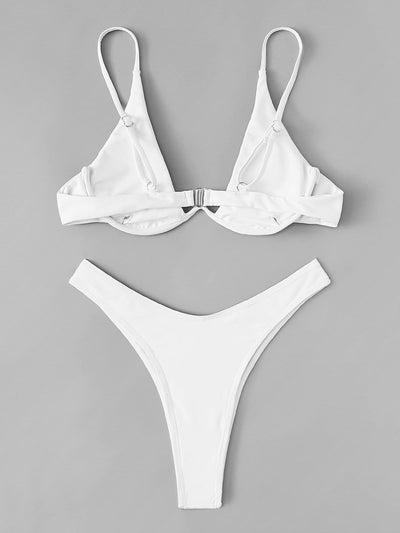 Swim Vcay High Cut Underwire Bikini Swimsuit