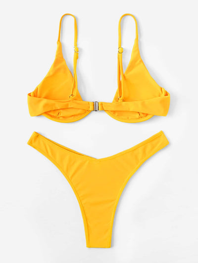 Swim Vcay High Cut Underwire Bikini Swimsuit