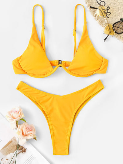 Swim Vcay High Cut Underwire Bikini Swimsuit