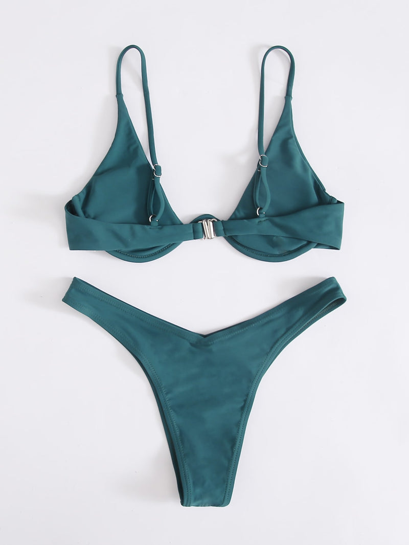 Swim Vcay High Cut Underwire Bikini Swimsuit