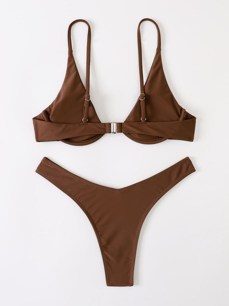 Swim Vcay High Cut Underwire Bikini Swimsuit