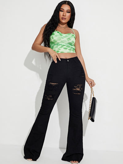 SXY Ripped Flare Leg Jeans