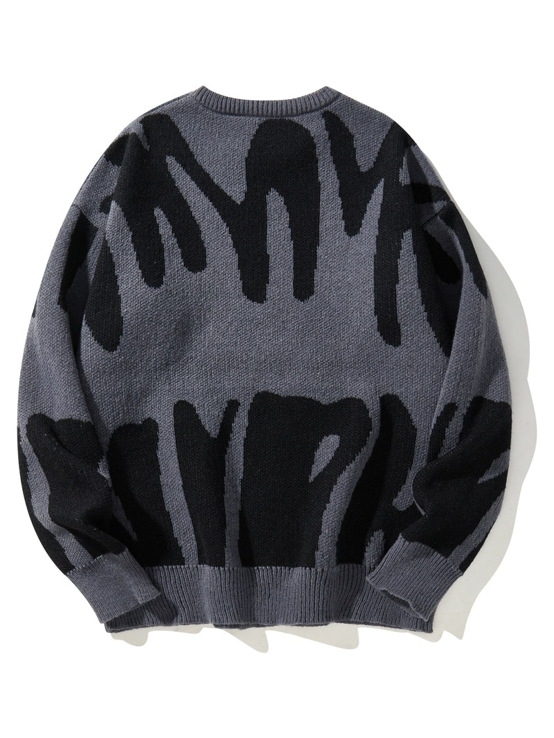 Manfinity EMRG Men Duck & Letter Pattern Drop Shoulder Sweater