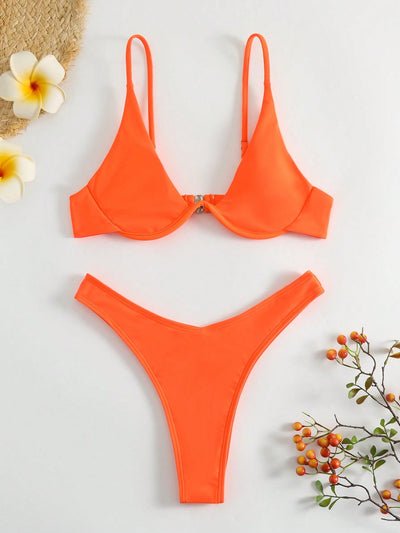 Swim Vcay High Cut Underwire Bikini Swimsuit