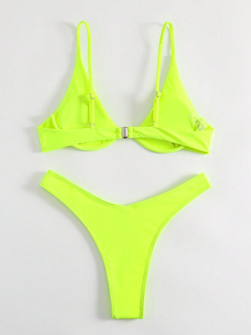 Swim Vcay High Cut Underwire Bikini Swimsuit