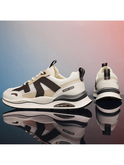 Men Colorblock Lace up Front Running Shoes Sporty Outdoor Sneakers