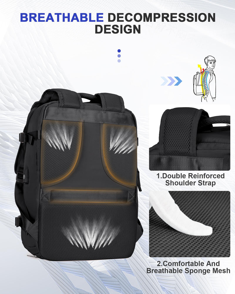 Travel Backpack For Men, Carry On Hand Bag, Water Resistant Business Medium Daypack School Backpack Back To School Laptop Backpack Large Backpack Casual Backpack Commute Lightweight