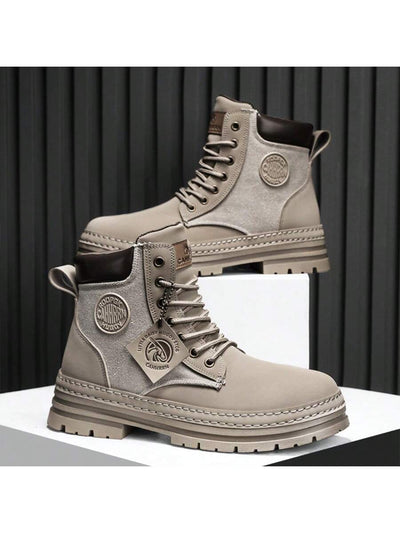 Men's Fashionable Slip-resistant Street Style Motorcycle Boots With Big Toe Design