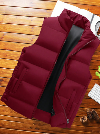 Manfinity Homme Men Zip Up Puffer Vest Coat