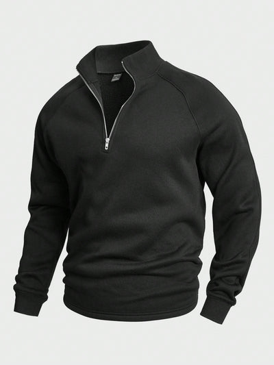 Manfinity Homme Men Half Zip Raglan Sleeve Sweatshirt