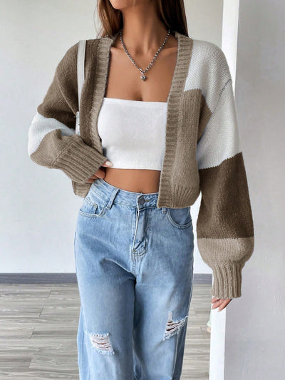 Qutie Colorblock Drop Shoulder Duster Cardigan