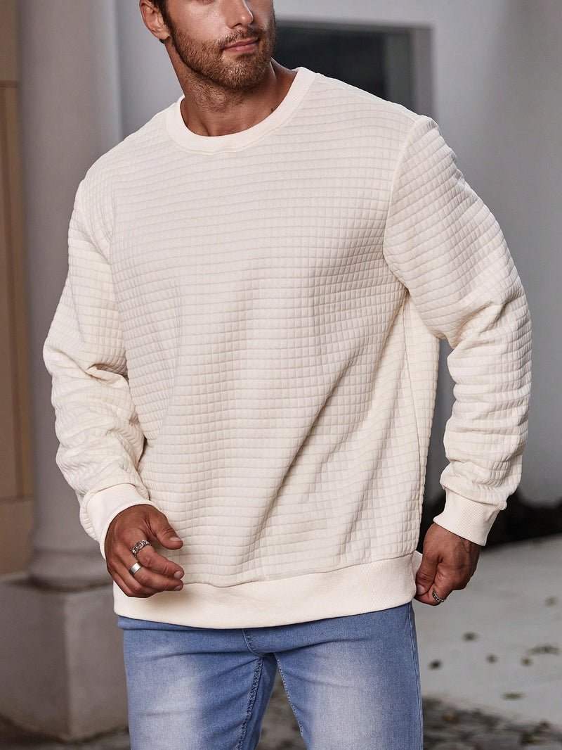 Manfinity Homme Men Plus Solid Round Neck Sweatshirt