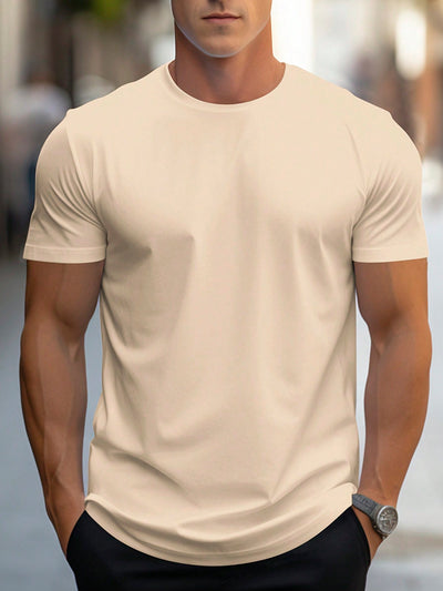 Manfinity Men's Solid Color Short Sleeve T-Shirt