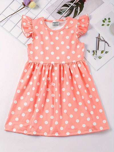 3pcs Sweet Girls Flora Print Flutter Trim Sleeveless Dress Summer Clothes Toddler Girls