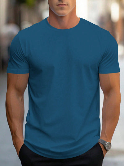 Manfinity Men's Solid Color Short Sleeve T-Shirt