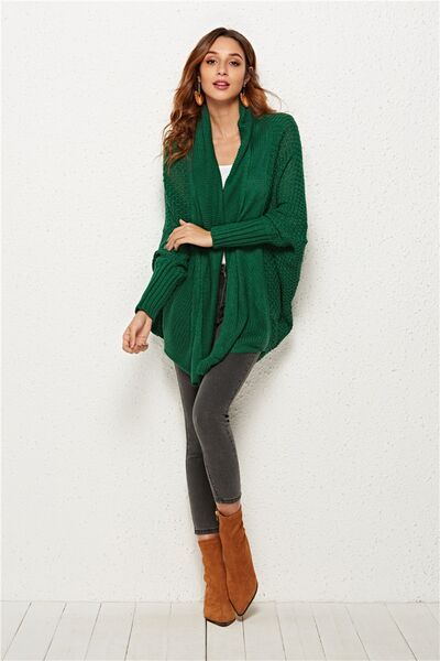 Open Front Batwing Sleeve Cardigan