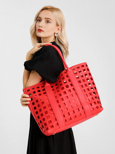 Large-capacity women's handbag shoulder bag pu hollow out mother-in-law bag
